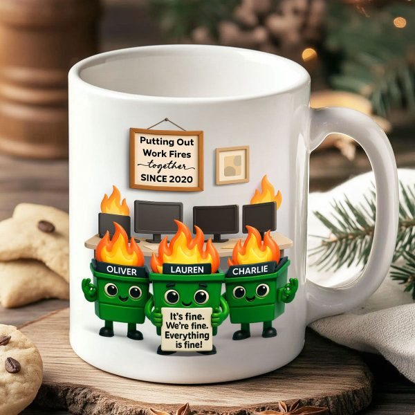Funny Dumpster Fire Office Chaos - Personalized Mug - Funny Christmas Gift, White Elephant Gift for Coworkers Funny Dumpster Fire Office Chaos - Personalized Mug - Funny Christmas Gift, White Elephant Gift for Coworkers