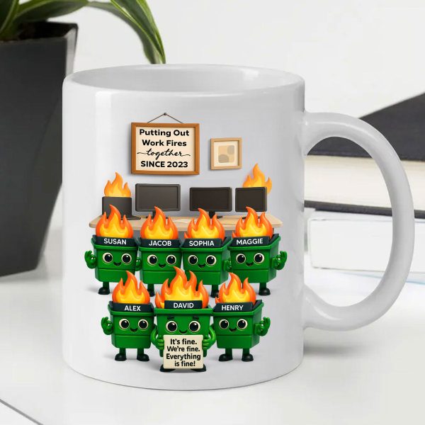 Funny Dumpster Fire Office Chaos - Personalized Mug - Funny Christmas Gift, White Elephant Gift for Coworkers Funny Dumpster Fire Office Chaos - Personalized Mug - Funny Christmas Gift, White Elephant Gift for Coworkers