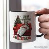 Funny Fat Santa Couch Personalized Mug, Just Waiting for Christmas Gift with Custom Name Funny Fat Santa Couch Personalized Mug, Just Waiting for Christmas Gift with Custom Name