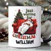 Funny Fat Santa Couch Personalized Mug, Just Waiting for Christmas Gift with Custom Name Funny Fat Santa Couch Personalized Mug, Just Waiting for Christmas Gift with Custom Name