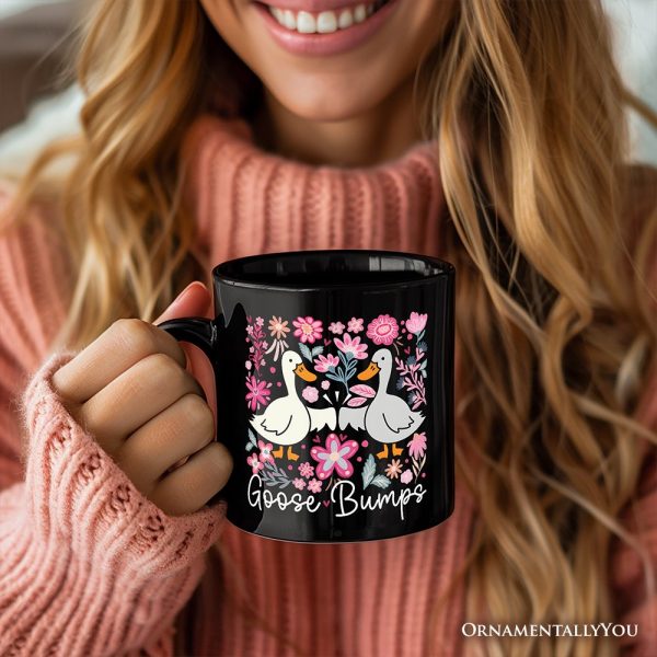 Funny Goose Bumps Floral Personalized Mug, White, Natural and Black Sarcastic Goose Gift with Custom Name Funny Goose Bumps Floral Personalized Mug, White, Natural and Black Sarcastic Goose Gift with Custom Name