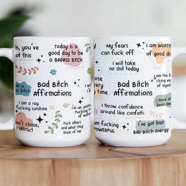Funny Mug - Bad B*Tch Affirmations - Exchange Gifts, Gag Gifts For Coworkers, Self Gift - Mug Funny Mug - Bad B*Tch Affirmations - Exchange Gifts, Gag Gifts For Coworkers, Self Gift - Mug