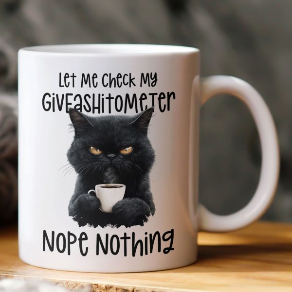 Funny Mug - Cat Let Me Check My Giveashitometer Nope Nothing - Exchange Gift, White Elephant Gifts For Coworkers - Mug Funny Mug - Cat Let Me Check My Giveashitometer Nope Nothing - Exchange Gift, White Elephant Gifts For Coworkers - Mug