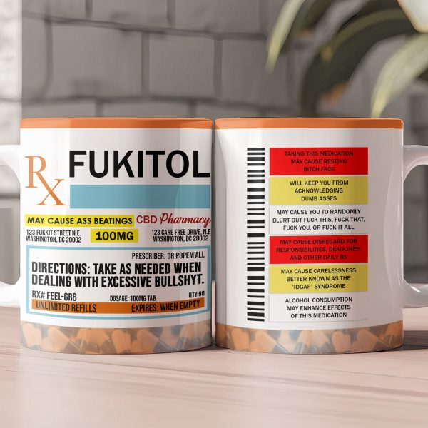 Funny Mug - Fukitol Rx Prescription - Exchange Gift, White Elephant Gifts For Coworkers - Mug Funny Mug - Fukitol Rx Prescription - Exchange Gift, White Elephant Gifts For Coworkers - Mug