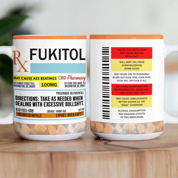 Funny Mug - Fukitol Rx Prescription - Exchange Gift, White Elephant Gifts For Coworkers - Mug Funny Mug - Fukitol Rx Prescription - Exchange Gift, White Elephant Gifts For Coworkers - Mug