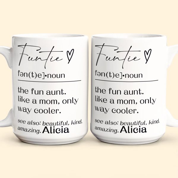 Funny Mug - Funtie Definition - Fun Gifts Aunt, Auntie, Women - Personalized Mug