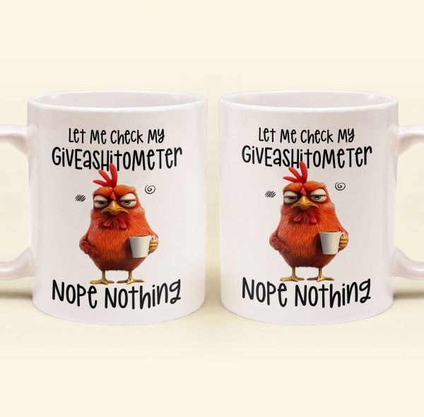 Funny Mug - Let Me Check My Giveashitometer Nope Nothing - Fun Gifts For Coworkers, Friends, Family - Personalized Mug