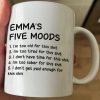 Funny Mug - My Five Moods - Gifts For Friends, Coworkers, Retirement - Personalized Mug Funny Mug - My Five Moods - Gifts For Friends, Coworkers, Retirement - Personalized Mug