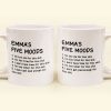 Funny Mug - My Five Moods - Gifts For Friends, Coworkers, Retirement - Personalized Mug Funny Mug - My Five Moods - Gifts For Friends, Coworkers, Retirement - Personalized Mug