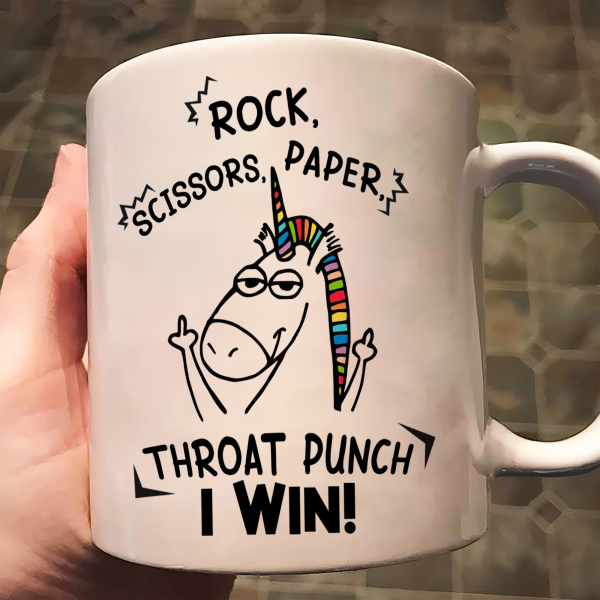 Funny Mug - Rock Paper Scissors Throat Punch I Win - Fun Gifts For Coworker, Friends, Boss - Personalized Mug Funny Mug - Rock Paper Scissors Throat Punch I Win - Fun Gifts For Coworker, Friends, Boss - Personalized Mug