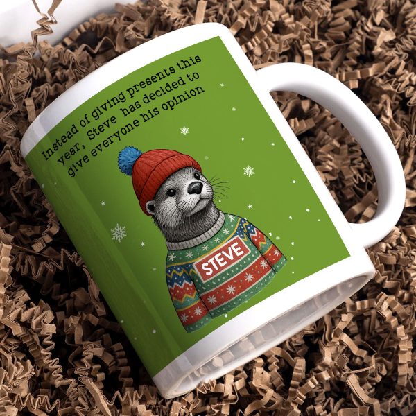 Funny Otter Christmas White Elephant Gift Exchange - Personalized Mug - Office Humor, Secret Santa Funny Otter Christmas White Elephant Gift Exchange - Personalized Mug - Office Humor, Secret Santa