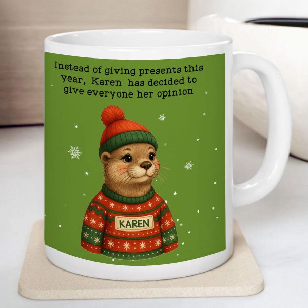 Funny Otter Christmas White Elephant Gift Exchange - Personalized Mug - Office Humor, Secret Santa Funny Otter Christmas White Elephant Gift Exchange - Personalized Mug - Office Humor, Secret Santa