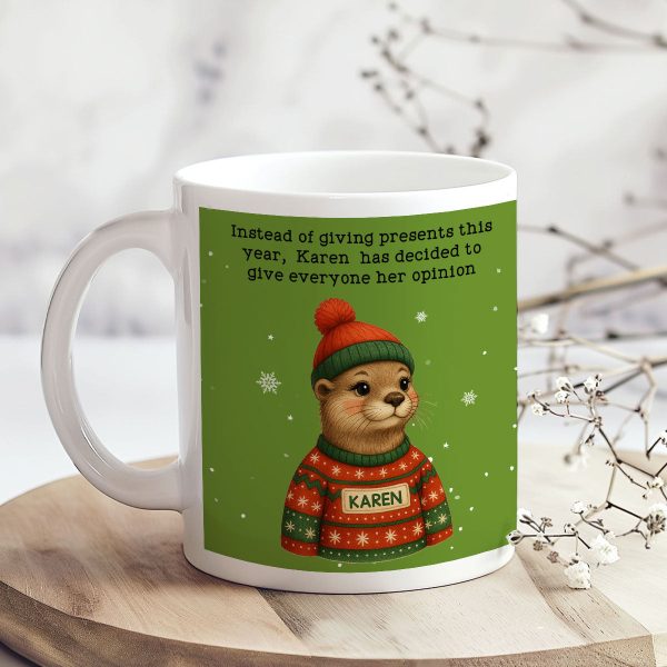 Funny Otter Christmas White Elephant Gift Exchange - Personalized Mug - Office Humor, Secret Santa Funny Otter Christmas White Elephant Gift Exchange - Personalized Mug - Office Humor, Secret Santa