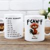 Funny Personalized Ceramic Mug with Grumpy Chicken and Work Vocabulary Quote, Creative Desk Gift for Coworkers Funny Personalized Ceramic Mug with Grumpy Chicken and Work Vocabulary Quote, Creative Desk Gift for Coworkers