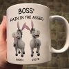 Funny Personalized White Ceramic Mug for Boss Custom Cartoon Donkey Team, Unique Office Gift for Coworkers, Hilarious Value-Priced Present