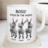 Funny Personalized White Ceramic Mug for Boss Custom Cartoon Donkey Team, Unique Office Gift for Coworkers, Hilarious Value-Priced Present