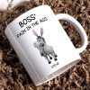 Funny Personalized White Ceramic Mug for Boss Custom Cartoon Donkey Team, Unique Office Gift for Coworkers, Hilarious Value-Priced Present