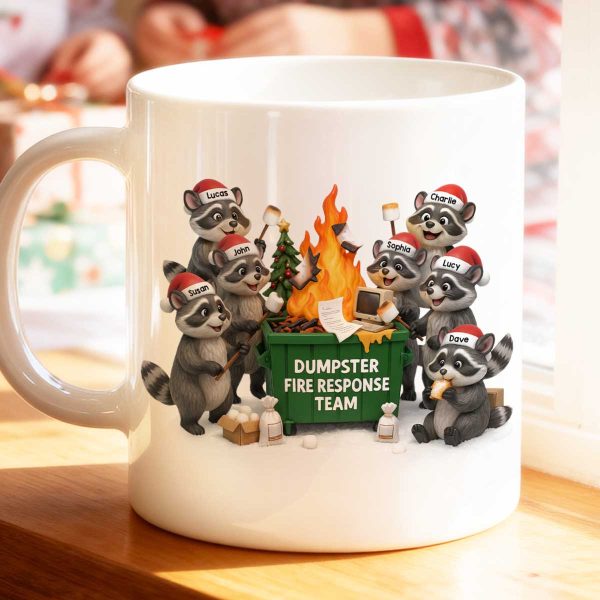 Funny Raccoon Dumpster on Fire Response Team - Personalized Mug - Funny Holiday Gift for Coworkers Funny Raccoon Dumpster on Fire Response Team - Personalized Mug - Funny Holiday Gift for Coworkers