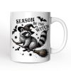 Funny Racoon Witch with Broom Personalized Mug, Vintage Halloween Gift with Custom Name Funny Racoon Witch with Broom Personalized Mug, Vintage Halloween Gift with Custom Name