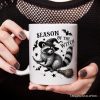 Funny Racoon Witch with Broom Personalized Mug, Vintage Halloween Gift with Custom Name Funny Racoon Witch with Broom Personalized Mug, Vintage Halloween Gift with Custom Name