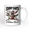 Funny Reindeer and Racoon Christmas Personalized Mug, Sorry Santa I've Been Feral Gift with Custom Name Funny Reindeer and Racoon Christmas Personalized Mug, Sorry Santa I've Been Feral Gift with Custom Name