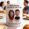 Funny Sibling White Ceramic Mug Personalized Brother & Sister Cartoon, Playful Quote, Creative Gift for Coworker or Family