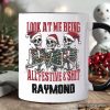 Funny Skeletons in Santa Hat Christmas Personalized Mug, Look At Me Being All Festive Gift with Custom Name Funny Skeletons in Santa Hat Christmas Personalized Mug, Look At Me Being All Festive Gift with Custom Name