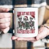 Funny Skeletons in Santa Hat Christmas Personalized Mug, Look At Me Being All Festive Gift with Custom Name Funny Skeletons in Santa Hat Christmas Personalized Mug, Look At Me Being All Festive Gift with Custom Name
