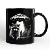 Funny UFO Raccoon Personalized Mug, Alien Gift with Custom Name