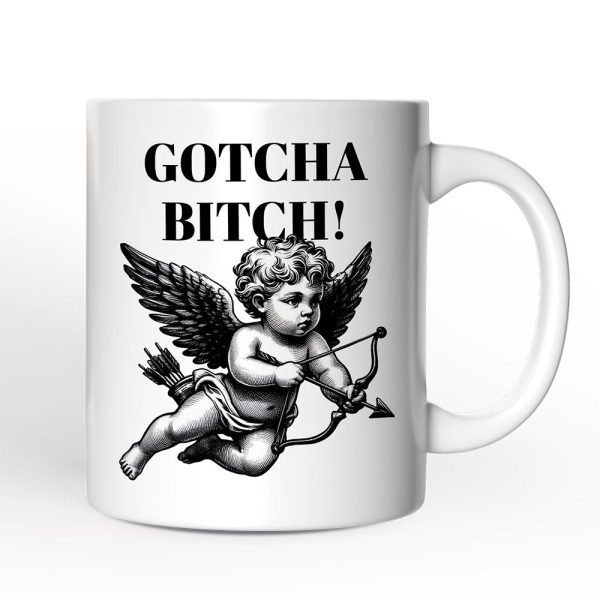 Funny Valentine's Day Cupid Personalized Mug, Vintage Sarcastic Gift With Custom Name Funny Valentine's Day Cupid Personalized Mug, Vintage Sarcastic Gift With Custom Name