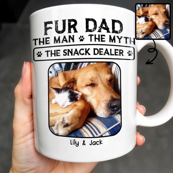Fur Dad The Man The Myth The Snack Dealer - Personalized Custom Coffee Mug - DOG049_MG Fur Dad The Man The Myth The Snack Dealer - Personalized Custom Coffee Mug - DOG049_MG