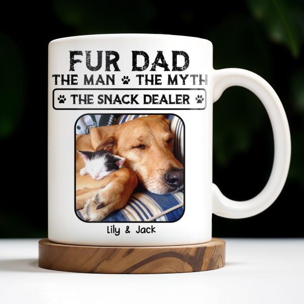 Fur Dad The Man The Myth The Snack Dealer - Personalized Custom Coffee Mug - DOG049_MG Fur Dad The Man The Myth The Snack Dealer - Personalized Custom Coffee Mug - DOG049_MG