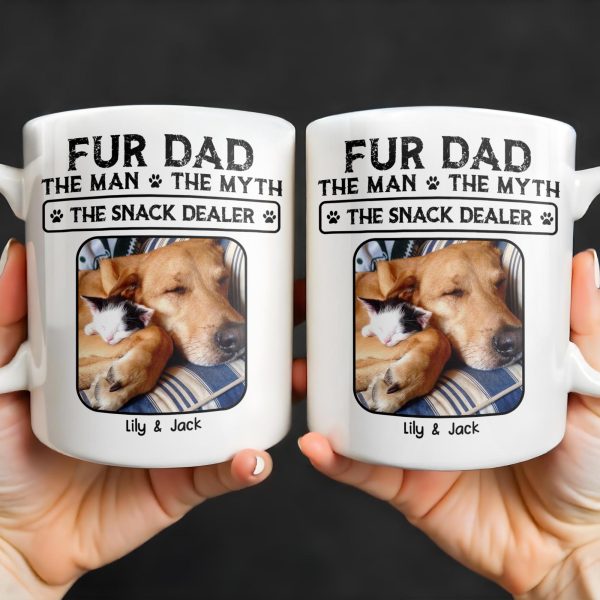 Fur Dad The Man The Myth The Snack Dealer - Personalized Custom Coffee Mug - DOG049_MG Fur Dad The Man The Myth The Snack Dealer - Personalized Custom Coffee Mug - DOG049_MG