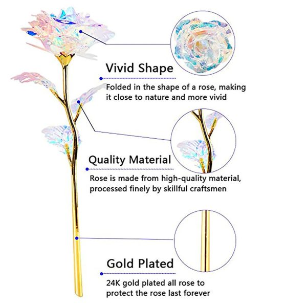 Galaxy LED Forever Rose – 5/10pcs Colorful Artificial Flowers