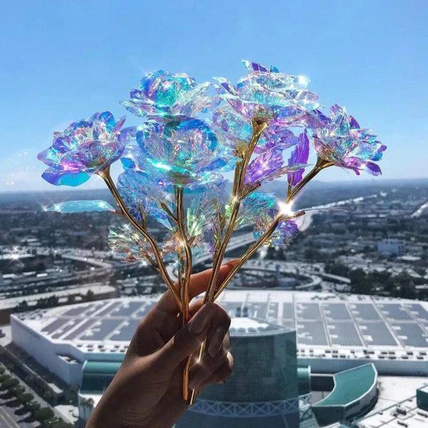 Galaxy LED Forever Rose – 5/10pcs Colorful Artificial Flowers