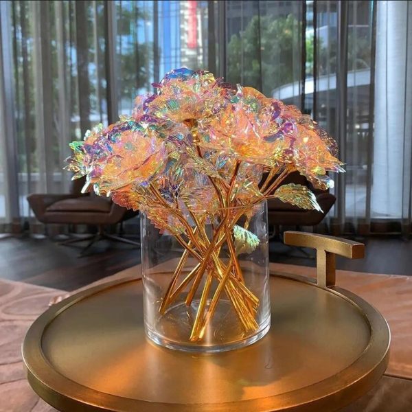 Galaxy LED Forever Rose – 5/10pcs Colorful Artificial Flowers