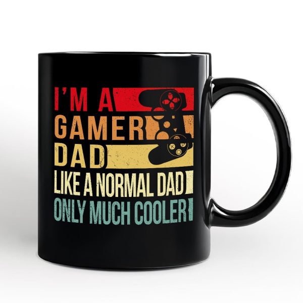Gamer Dad Controller Personalized Mug, Black Funny Gift for Cool Fathers with Custom Name Gamer Dad Controller Personalized Mug, Black Funny Gift for Cool Fathers with Custom Name
