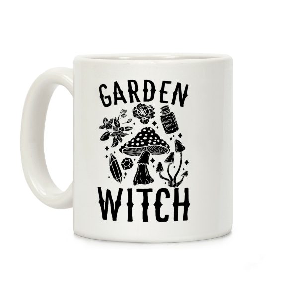 Garden Witch BLACK AND WHITE Coffee Mug Garden Witch BLACK AND WHITE Coffee Mug