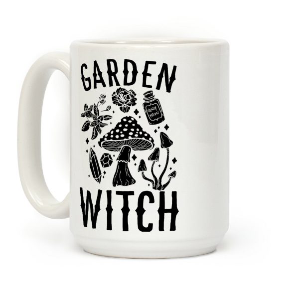 Garden Witch BLACK AND WHITE Coffee Mug Garden Witch BLACK AND WHITE Coffee Mug