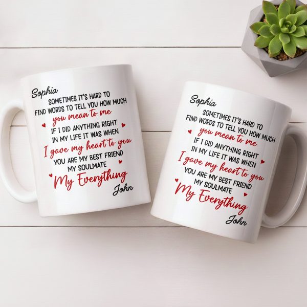 Gave My Heart To You, You Are My Soulmate, With Hearts - Personalized Custom Coffee Mug - CPL1220_MG