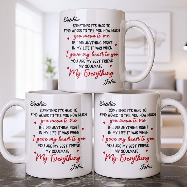 Gave My Heart To You, You Are My Soulmate, With Hearts - Personalized Custom Coffee Mug - CPL1220_MG