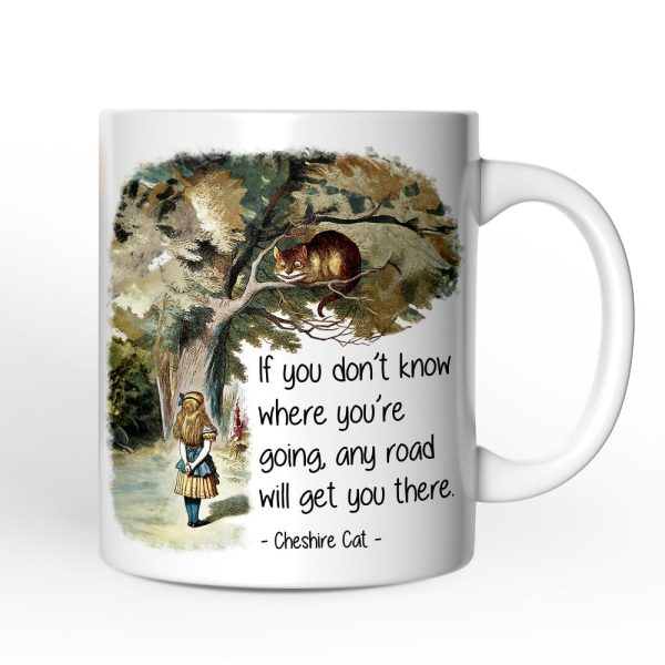 Getting Lost Cheshire Cat Quote Personalized Mug, Vintage Alice's Adventures in Wonderland Getting Lost Cheshire Cat Quote Personalized Mug, Vintage Alice's Adventures in Wonderland