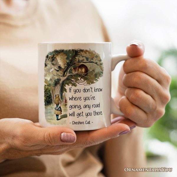 Getting Lost Cheshire Cat Quote Personalized Mug, Vintage Alice's Adventures in Wonderland Getting Lost Cheshire Cat Quote Personalized Mug, Vintage Alice's Adventures in Wonderland