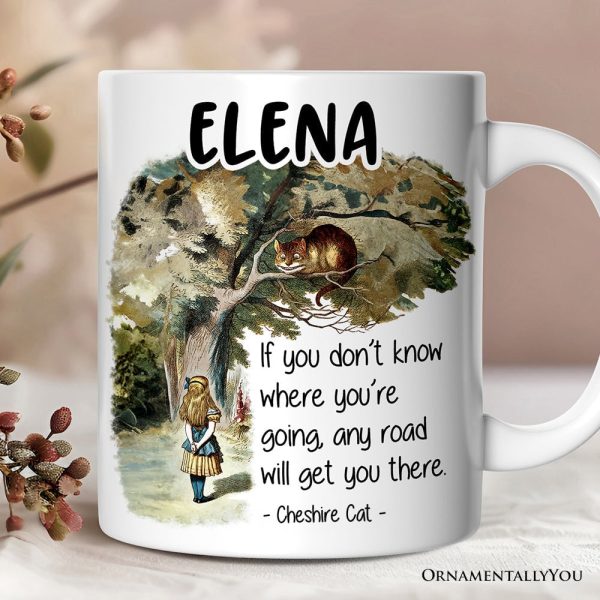 Getting Lost Cheshire Cat Quote Personalized Mug, Vintage Alice's Adventures in Wonderland Getting Lost Cheshire Cat Quote Personalized Mug, Vintage Alice's Adventures in Wonderland