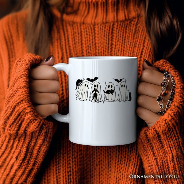 Ghosts and Cats Spooky Personalized Mug, Whimsical Halloween Gift with Custom Name Ghosts and Cats Spooky Personalized Mug, Whimsical Halloween Gift with Custom Name