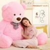 Giant 6-Foot Pink Teddy Bear Plush Toy for Valentine’s Gift