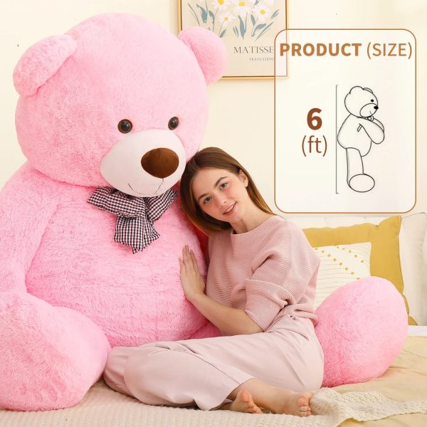 Giant 6-Foot Pink Teddy Bear Plush Toy for Valentine’s Gift