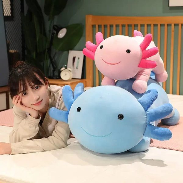 Giant Axolotl Plush Toy Colorful Stuffed Salamander Long Pillow for Kids Giant Axolotl Plush Toy Colorful Stuffed Salamander Long Pillow for Kids