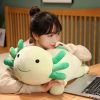 Giant Colorful Axolotl Plush Toy - Fuzzy Long Pillow for Kids' Comfort