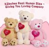 Giant Pink Teddy Bear With Red Heart 4.3ft Giant Pink Teddy Bear With Red Heart 4.3ft